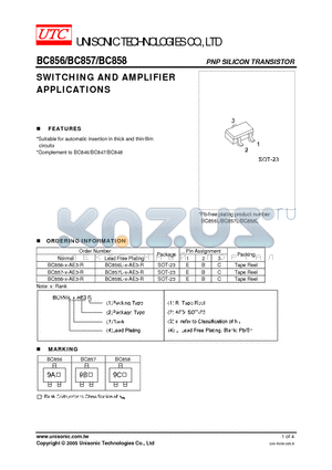 BC856L-A-AE3-R datasheet - SWITCHING AND AMPLIFIER APPLICATIONS