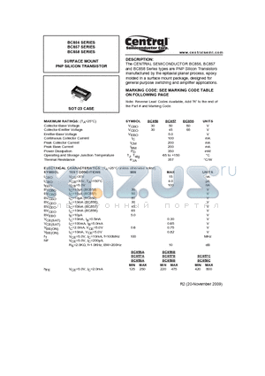 BC856_10 datasheet - SURFACE MOUNT PNP SILICON TRANSISTOR