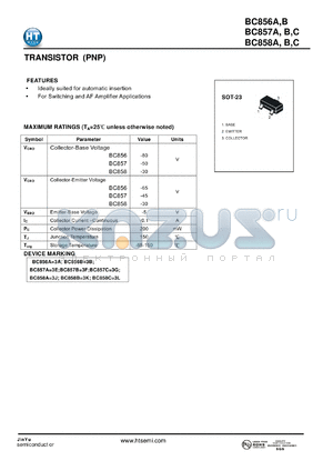 BC857A datasheet - TRANSISTOR (PNP)