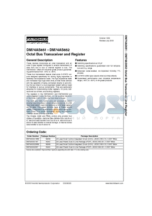 DM74AS652NT datasheet - Octal Bus Transceiver and Register