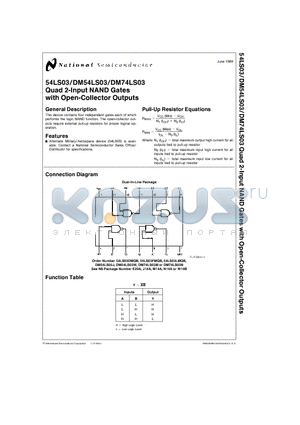 DM74LS03 datasheet - Quad 2-Input NAND Gates with Open-Collector Outputs