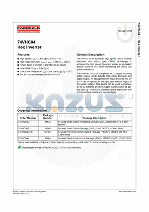 74VHC04N_08 datasheet - Hex Inverter