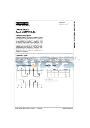 DM74LS126AM datasheet - Quad 3-STATE Buffer