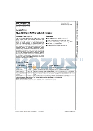 74VHC132MTCX datasheet - Quad 2-Input NAND Schmitt Trigger