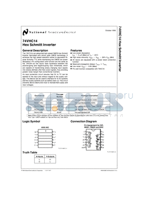74VHC14 datasheet - Hex Schmitt Inverter
