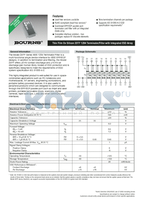 2DTF datasheet - Thin Film On Silicon 2DTF 1284 Terminator/Filter with Integrated ESD Array