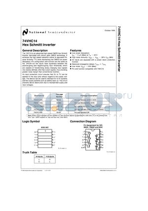 74VHC14MX datasheet - Hex Schmitt Inverter