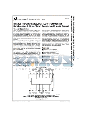 DM74LS190 datasheet - Synchronous 4-Bit Up/Down Counters with Mode Control