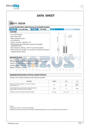 2EZ12 datasheet - GLASS PASSIVATED JUNCTION SILICON ZENER DIODES