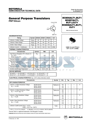 BC858CLT1 datasheet - CASE 318-08, STYLE 6 SOT-23 (TO-236AB)