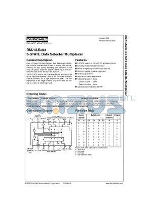 DM74LS253M datasheet - 3-STATE Data Selector/Multiplexer