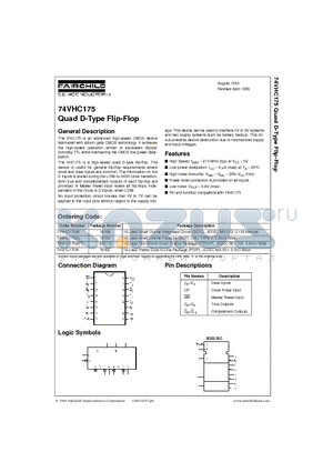 74VHC175 datasheet - Quad D-Type Flip-Flop
