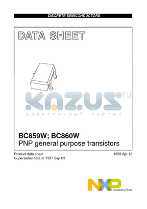 BC859BW datasheet - PNP general purpose transistors