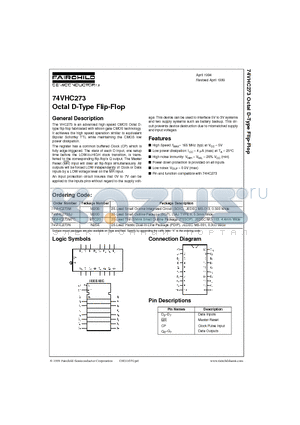 74VHC273M datasheet - Octal D-Type Flip-Flop