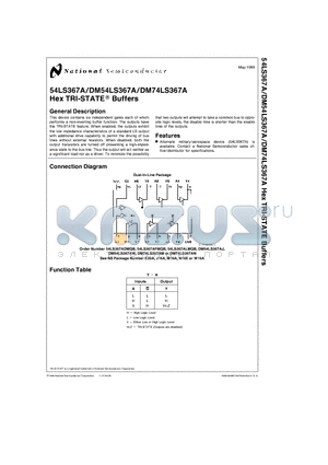 DM74LS367AN datasheet - Hex TRI-STATE Buffers