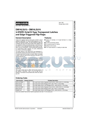 DM74LS373N datasheet - 3-STATE Octal D-Type Transparent Latches and Edge-Triggered Flip-Flops
