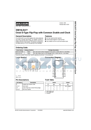 DM74LS377 datasheet - Octal D-Type Flip-Flop with Common Enable and Clock