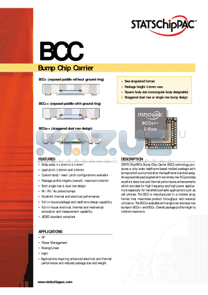 BCC datasheet - Bump Chip Carrier