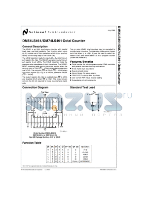 DM74LS461N datasheet - Octal Counter