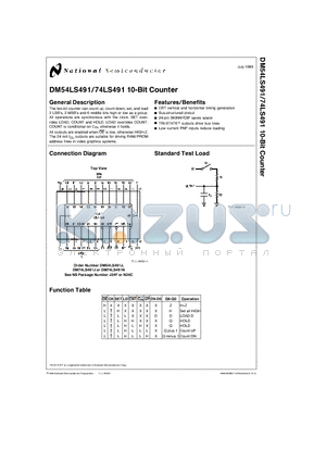 DM74LS491 datasheet - 10-Bit Counter