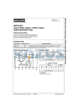 DM74LS51M datasheet - Dual 2-Wide 2-Input, 2-Wide 3-Input AND-OR-INVERT Gate