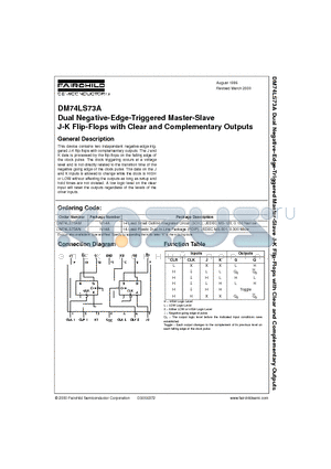 DM74LS73AN datasheet - Dual Negative-Edge-Triggered Master-Slave J-K Flip-Flops with Clear and Complementary Outputs