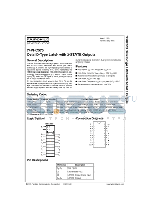 74VHC573 datasheet - Octal D-Type Latch with 3-STATE Outputs