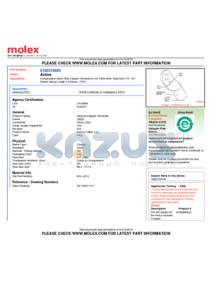 BCL-4014 datasheet - Compression Style Ring Tongue Terminal for 4/0 AWG Wire, Stud Size 1/4