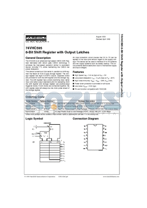 74VHC595 datasheet - 8-Bit Shift Register with Output Latches