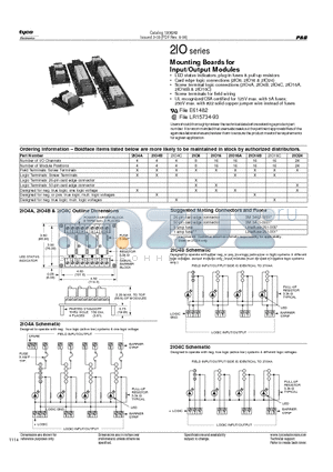 2IO16C datasheet - Mounting Boards for Input/Output Modules