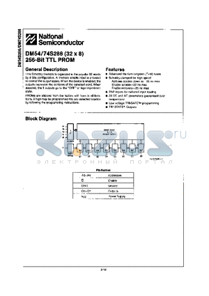 DM74S288AJ datasheet - 256 - BIT TTL PROM