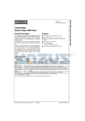 74VHCT08ASJX datasheet - Quad 2-Input AND Gate