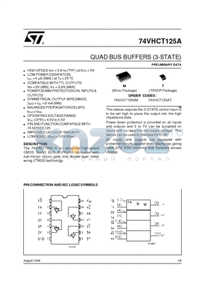 74VHCT125AM datasheet - QUAD BUS BUFFERS 3-STATE