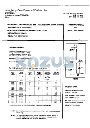 1N825 datasheet - TEMPERATURE COMPENSATED ZENER REFERENCE DIODES