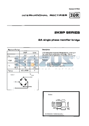 2KBP02 datasheet - 2A single phase rectifier bridge