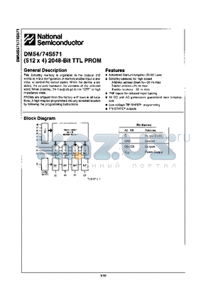 DM74S571V datasheet - (512 X 4) 2048-BIT TTL PROM