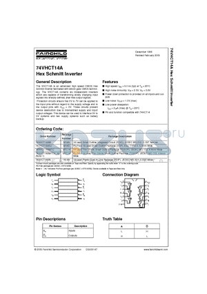 74VHCT14AM datasheet - Hex Schmitt Inverter
