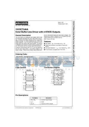 74VHCT240ASJ datasheet - Octal Buffer/Line Driver with 3-STATE Outputs