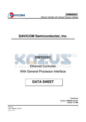 DM9008CEP datasheet - Ethernet Controller With General Processor Interface
