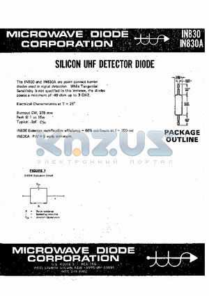 1N830 datasheet - SILICON UHF DETECTOR DIODE