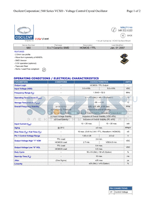 560-12.0M-3EN-TP310 datasheet - HCMOS / TTL