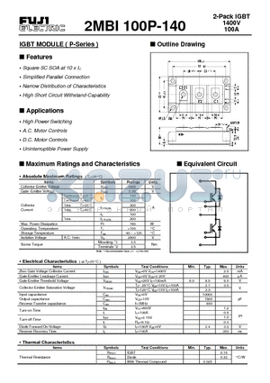 2MBI100P-140 datasheet - IGBT MODULE ( P-Series )
