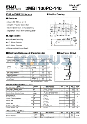 2MBI100PC-140 datasheet - IGBT MODULE ( P-Series )