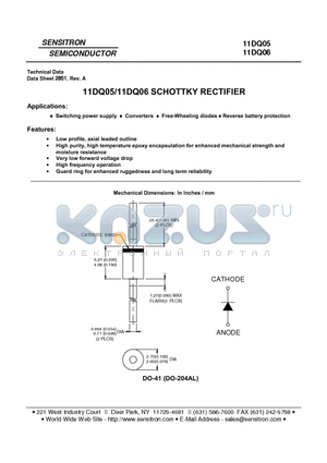 11DQ05 datasheet - SCHOTTKY RECTIFIER