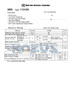 11DQ06 datasheet - Low Forward Voltage drop Diode