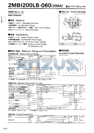 2MBI200LB-060 datasheet - IGBT MODULE