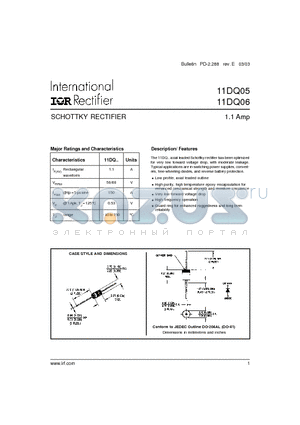 11DQ06 datasheet - SCHOTTKY RECTIFIER