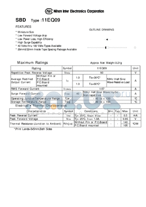 11EQ09 datasheet - Low Forward Voltage drop Diode