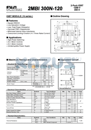 2MBI300N-120 datasheet - 1200V 300A 2-Pack IGBT