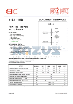 11E2 datasheet - SILICON RECTIFIER DIODES